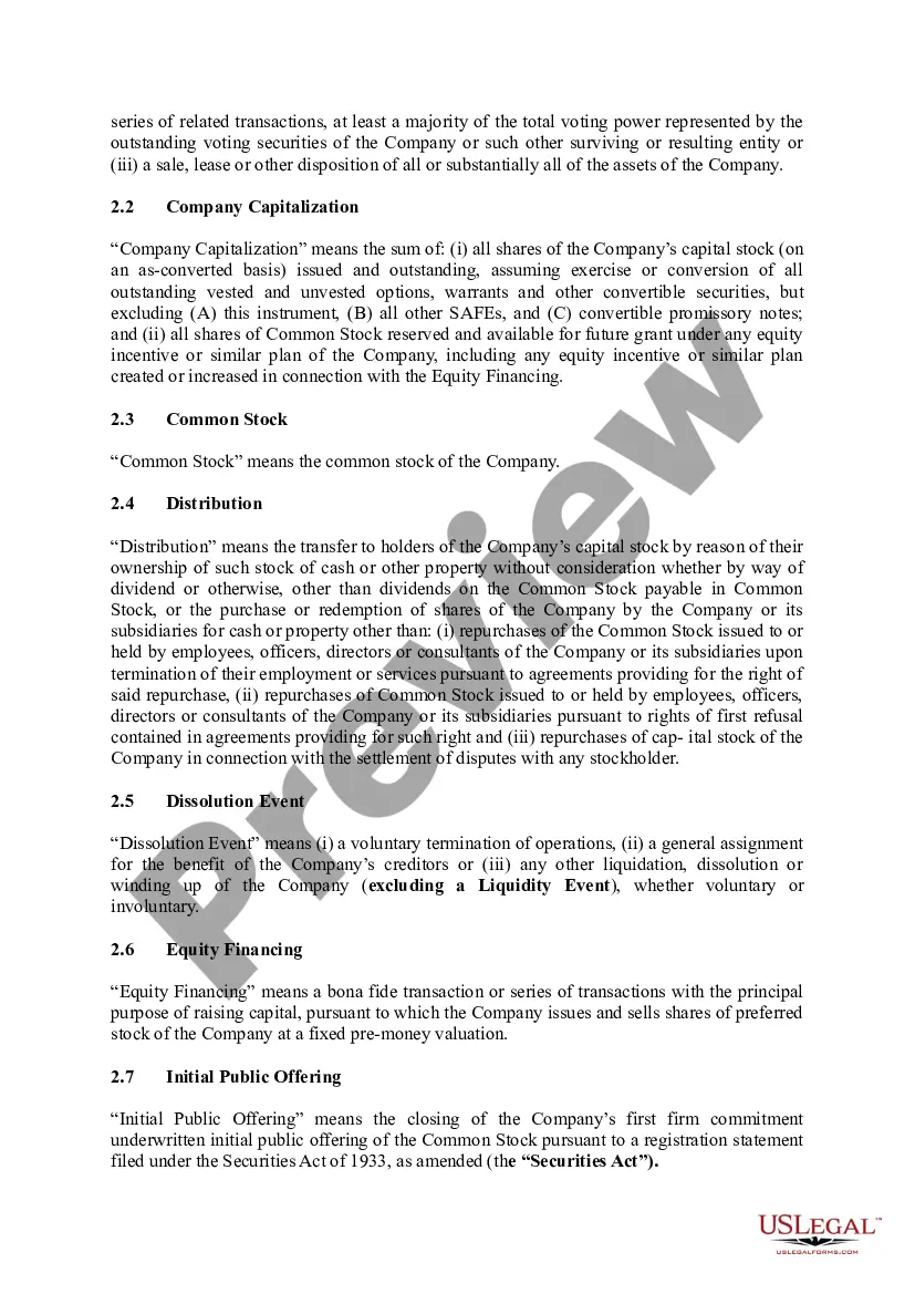 Get Simple Agreement for Future Equity Preview Simple Agreement for Future Equity
