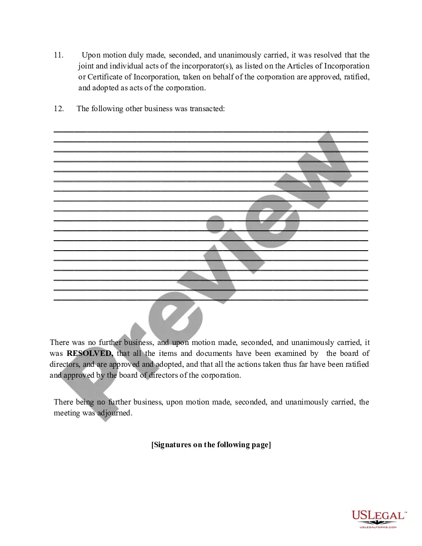 Get First Meeting Minutes of Directors Preview First Meeting Minutes of Directors