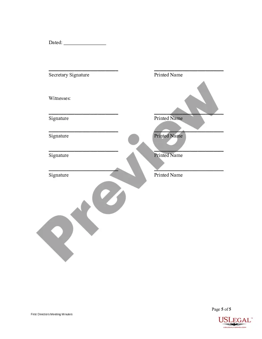 Get First Meeting Minutes of Directors Preview First Meeting Minutes of Directors