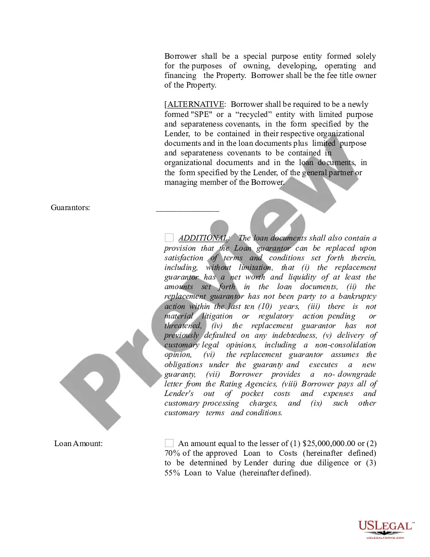 Get Loan Term Sheet Preview Loan Term Sheet
