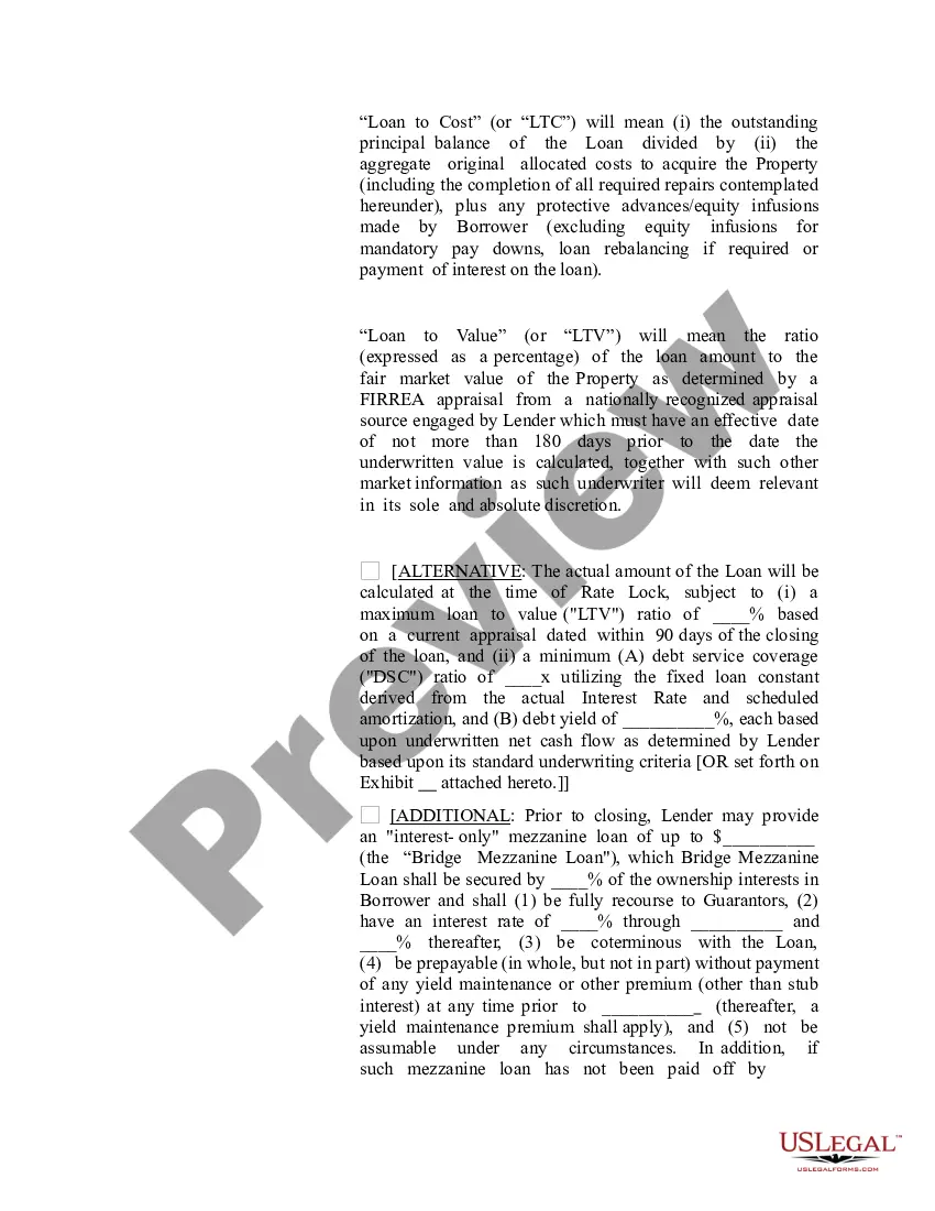 Get Loan Term Sheet Preview Loan Term Sheet