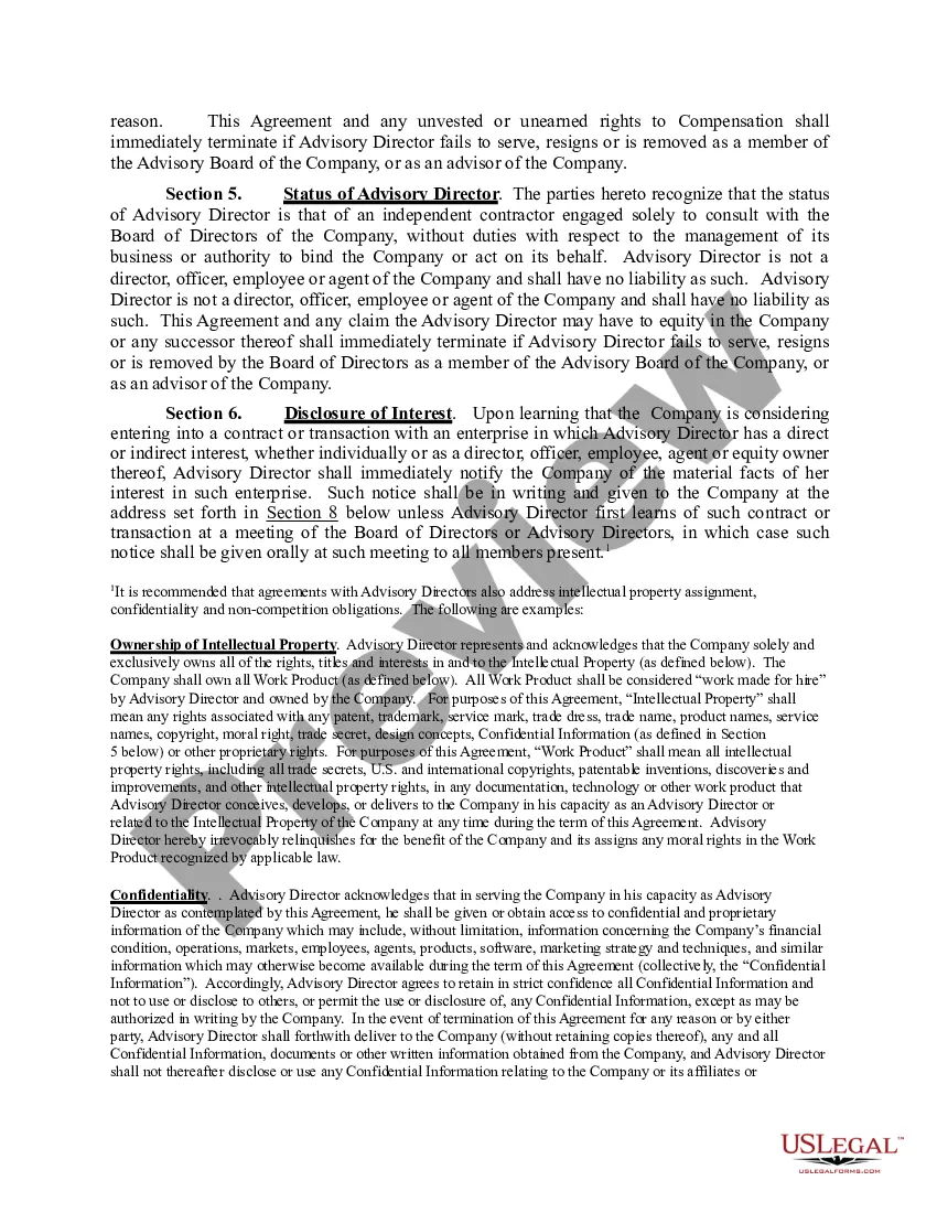 Preview Advisory Board Member Consulting Agreement