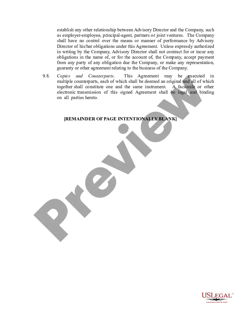 Preview Advisory Board Member Consulting Agreement