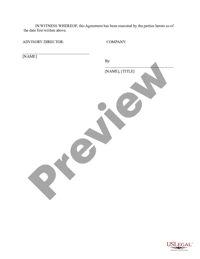 Preview Advisory Board Member Consulting Agreement