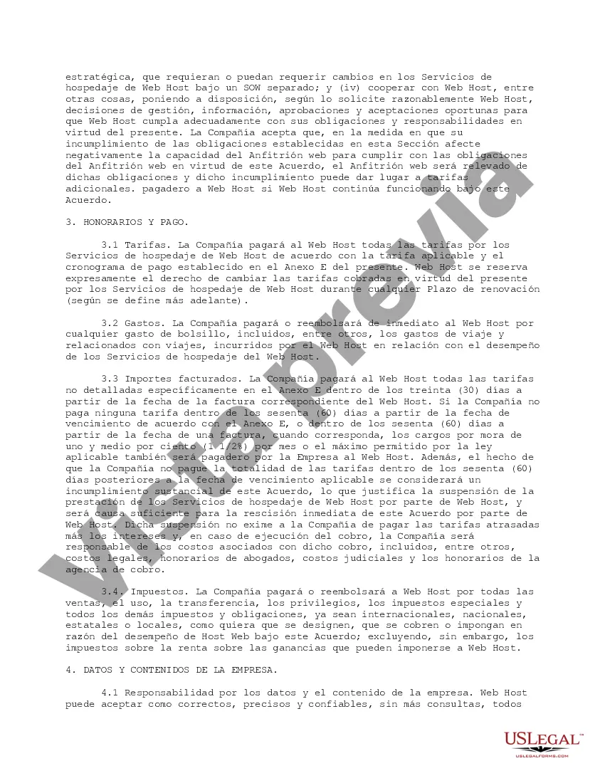 Preview Acuerdo de alojamiento web