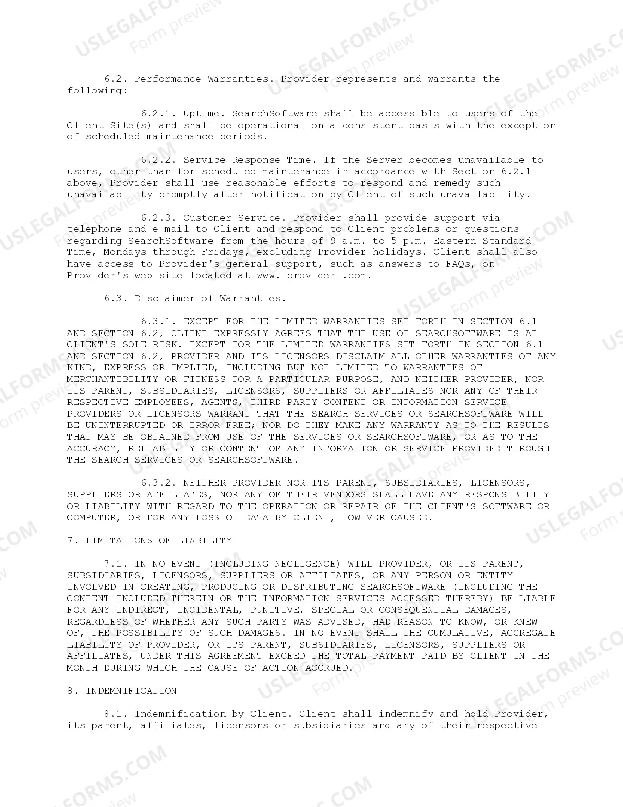 Preview Search Engine Services Agreement