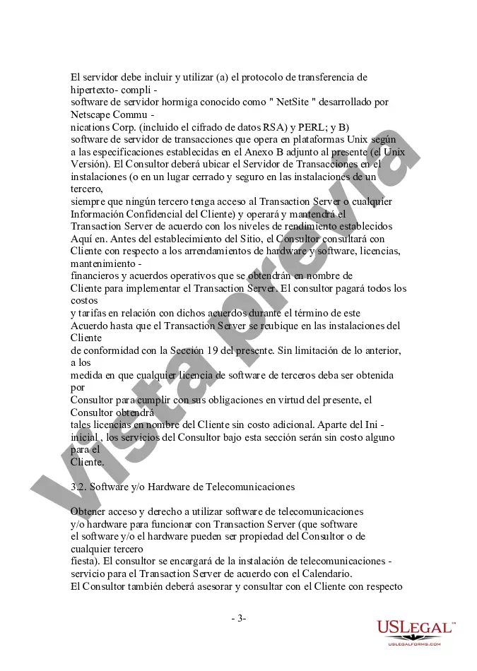 Get Acuerdo de servicio y desarrollo de sitio web orientado al cliente para consultor informático Preview Acuerdo de servicio y desarrollo de sitio web orientado al cliente para consultor informático