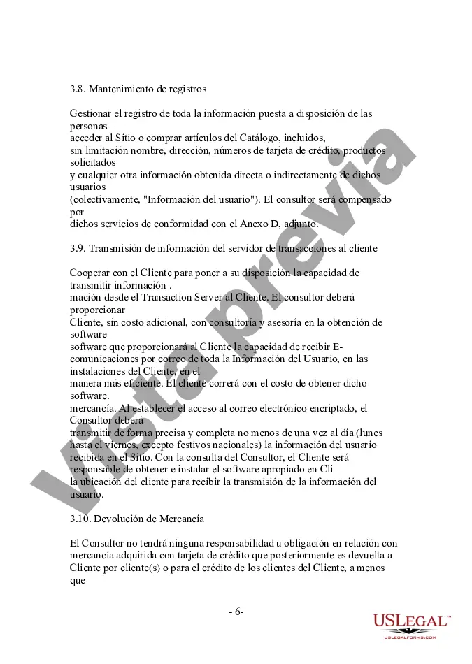 Get Acuerdo de servicio y desarrollo de sitio web orientado al cliente para consultor informático Preview Acuerdo de servicio y desarrollo de sitio web orientado al cliente para consultor informático