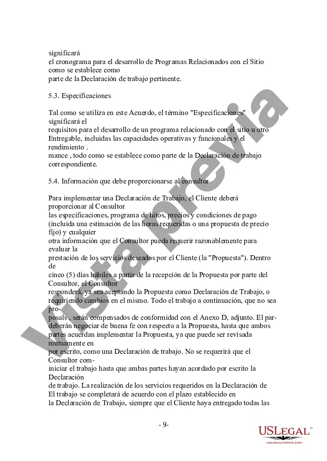 Get Acuerdo de servicio y desarrollo de sitio web orientado al cliente para consultor informático Preview Acuerdo de servicio y desarrollo de sitio web orientado al cliente para consultor informático
