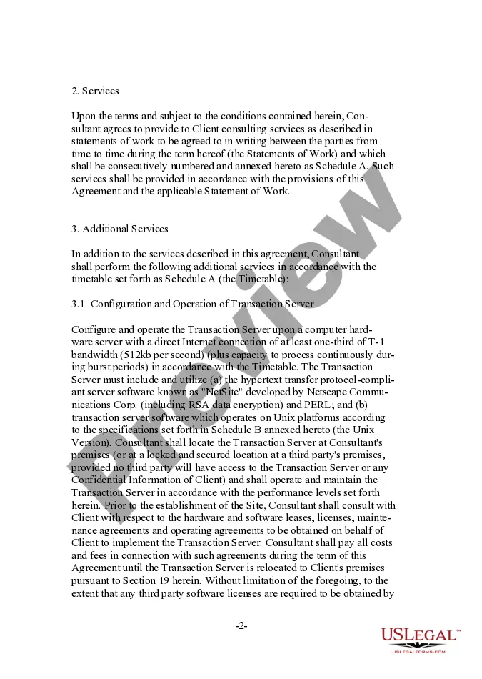 Preview Client Oriented Website Development and Service Agreement for Computer Consultant