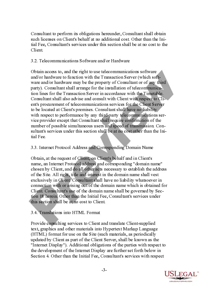 Preview Client Oriented Website Development and Service Agreement for Computer Consultant