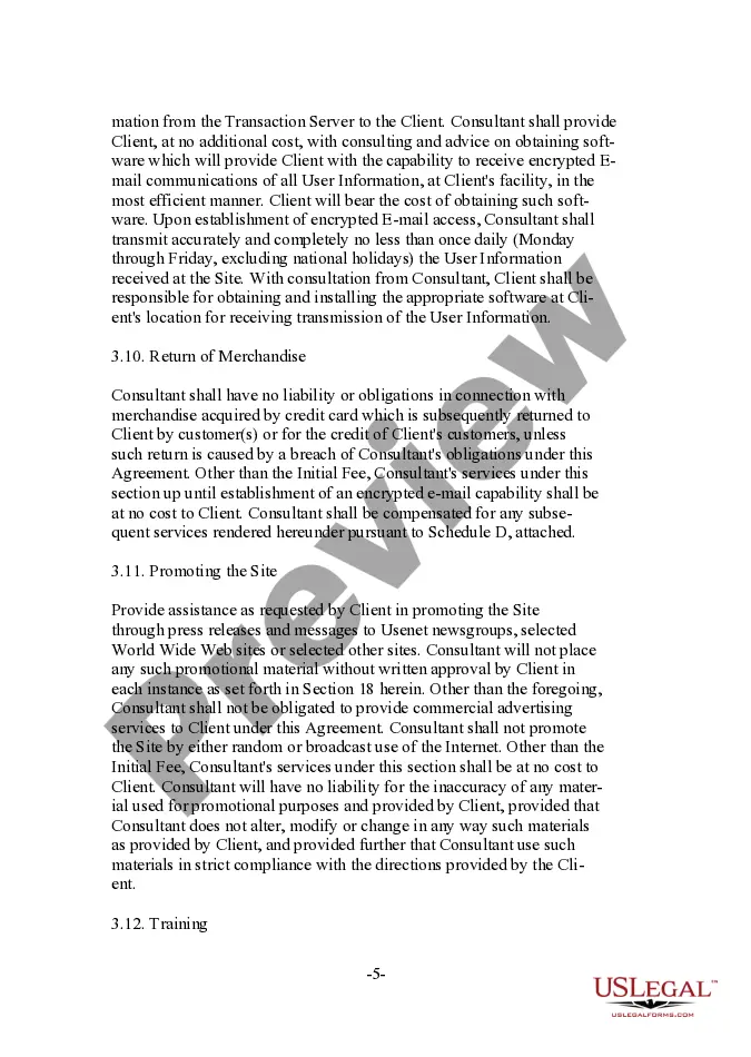 Preview Client Oriented Website Development and Service Agreement for Computer Consultant