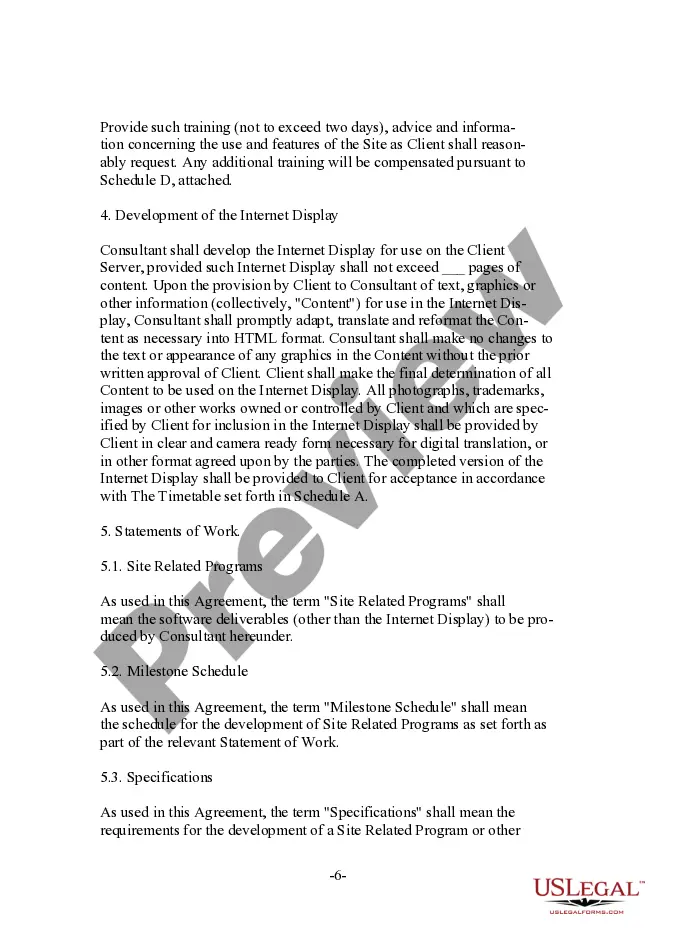 Preview Client Oriented Website Development and Service Agreement for Computer Consultant
