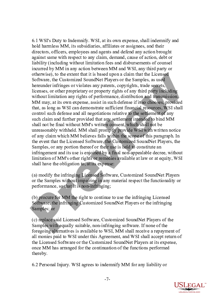 page 6 Internet Music Distribution and Marketing Agreement preview