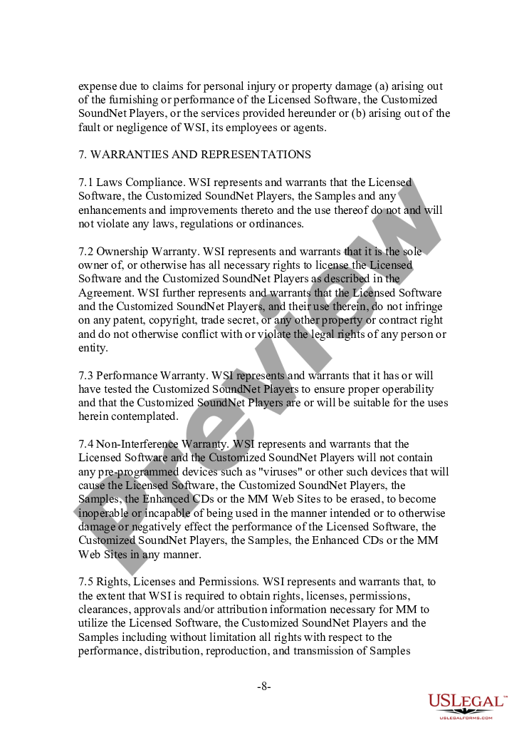 page 7 Internet Music Distribution and Marketing Agreement preview
