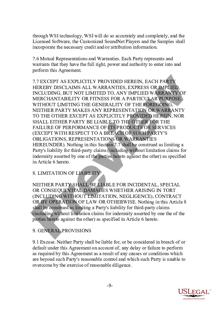 page 8 Internet Music Distribution and Marketing Agreement preview