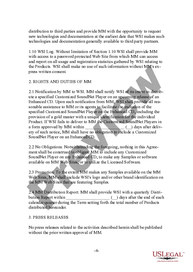 Get Internet Music Distribution and Marketing Agreement Preview Internet Music Distribution and Marketing Agreement