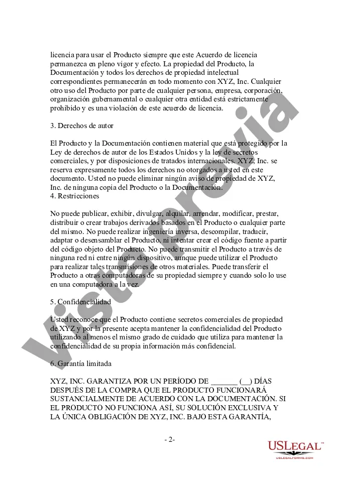 Preview Acuerdo de licencia de producto de usuario final de Clickwrap