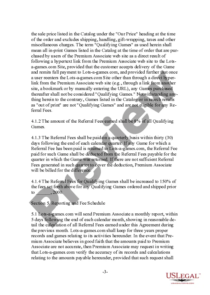 Get Form - Web Linking Referral Fee Agreement Preview Form - Web Linking Referral Fee Agreement