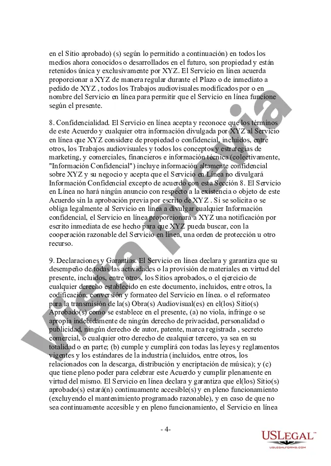 Preview Formulario - Streaming Audiovisual - Contrato de Licencia de Descarga