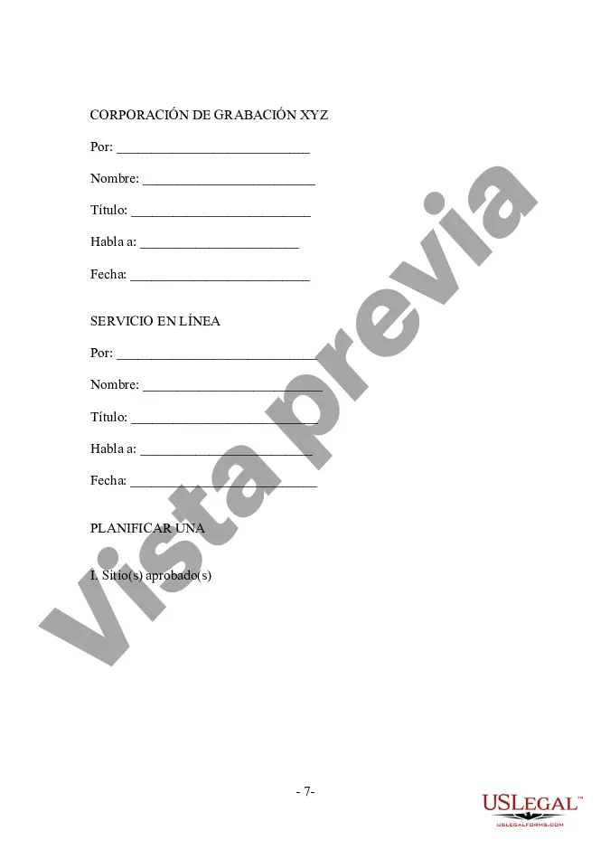Preview Formulario - Streaming Audiovisual - Contrato de Licencia de Descarga