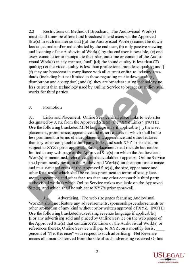 Get Form - Audiovisual Streaming - Downloading License Agreement Preview Form - Audiovisual Streaming - Downloading License Agreement