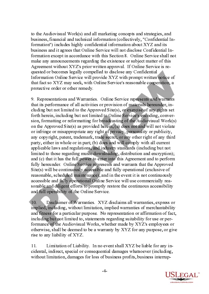 Get Form - Audiovisual Streaming - Downloading License Agreement Preview Form - Audiovisual Streaming - Downloading License Agreement
