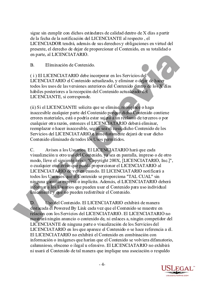 Preview Formulario - Acuerdo de distribución y licencia de contenido inalámbrico orientado al proveedor de contenido