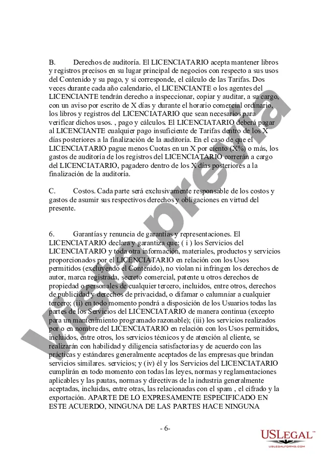 Preview Formulario - Acuerdo de distribución y licencia de contenido inalámbrico orientado al proveedor de contenido