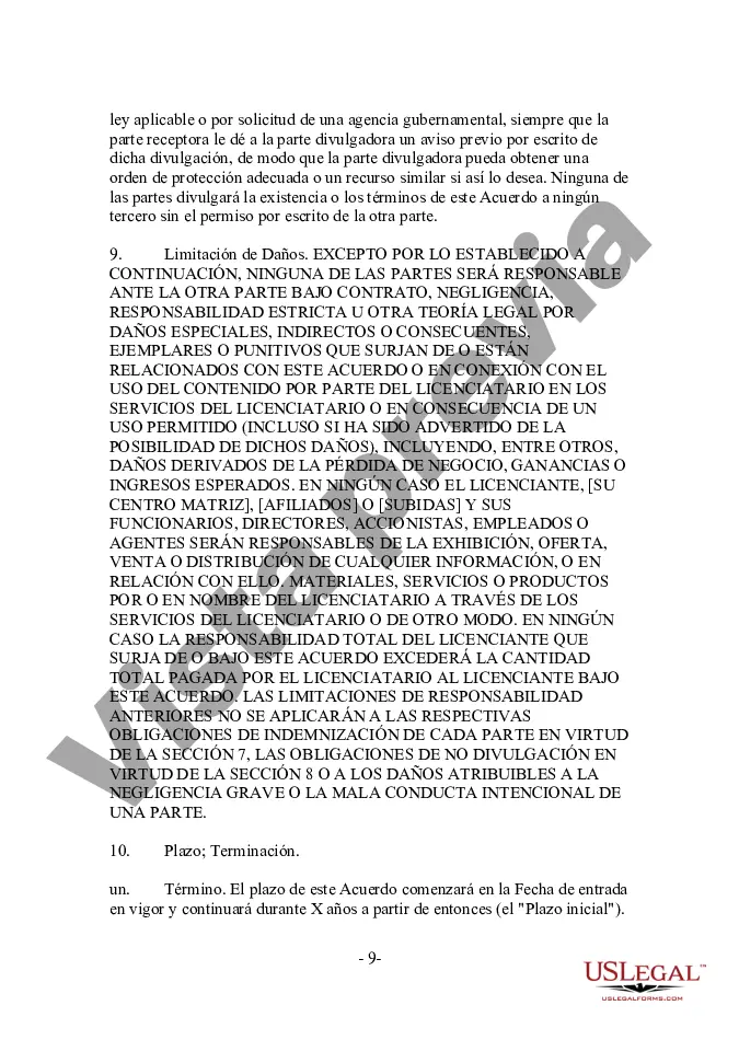 Preview Formulario - Acuerdo de distribución y licencia de contenido inalámbrico orientado al proveedor de contenido