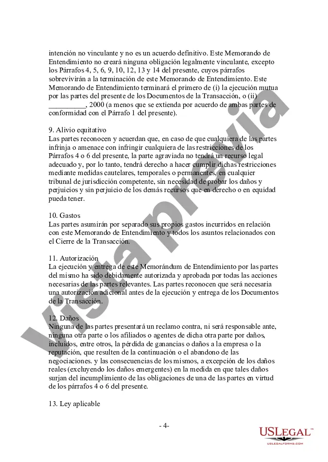 Preview Memorándum de entendimiento para la empresa conjunta de comercio electrónico ABC, Inc.