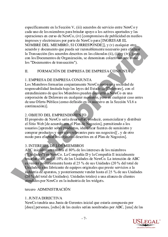 Preview Memorándum de entendimiento para la empresa conjunta de comercio electrónico ABC, Inc.