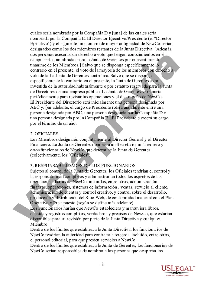 Preview Memorándum de entendimiento para la empresa conjunta de comercio electrónico ABC, Inc.