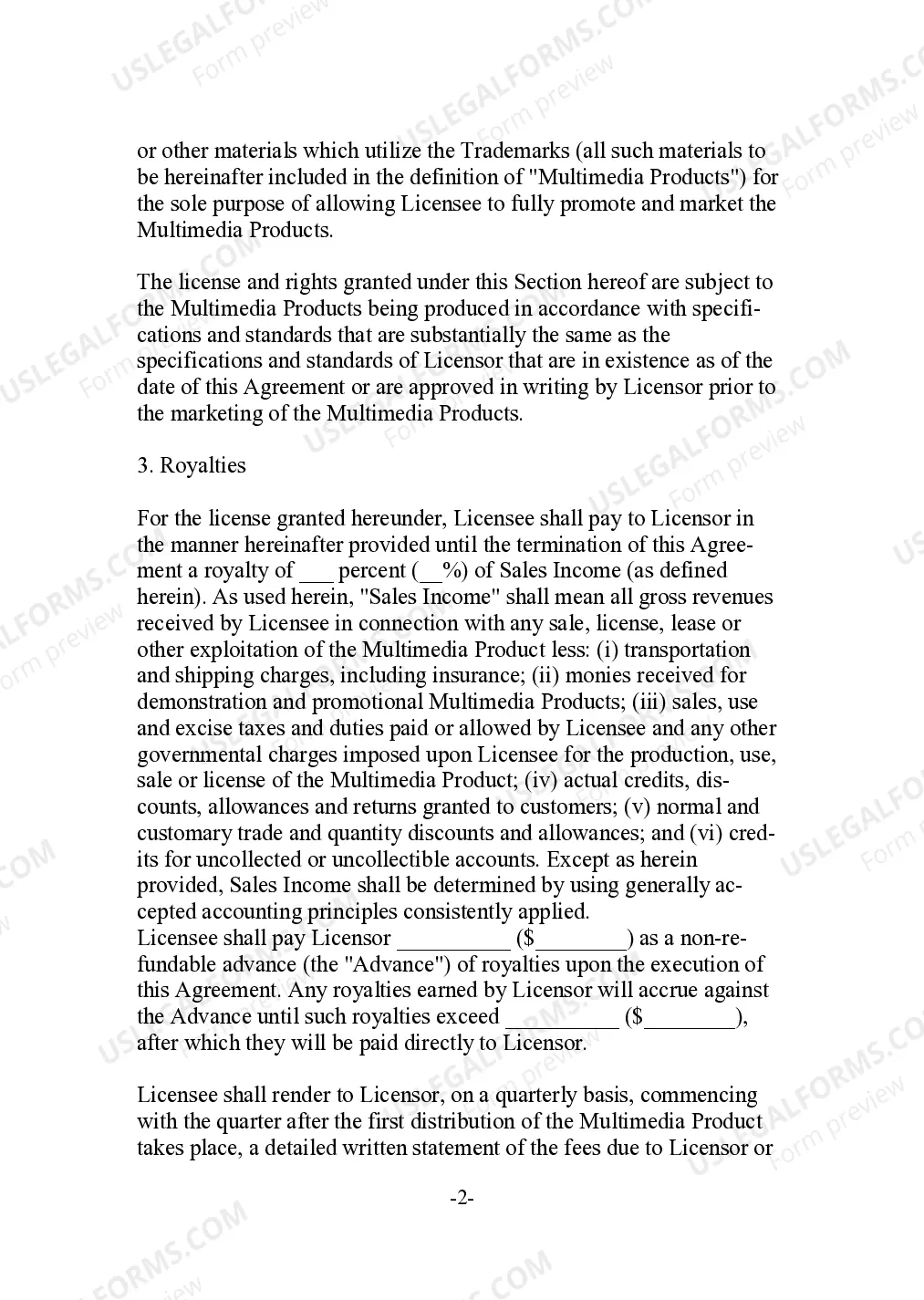 Preview Trademark License Agreement for a Multimedia Business
