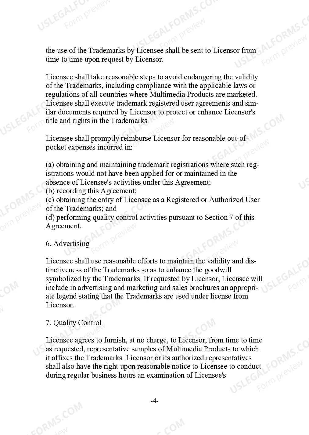 Preview Trademark License Agreement for a Multimedia Business