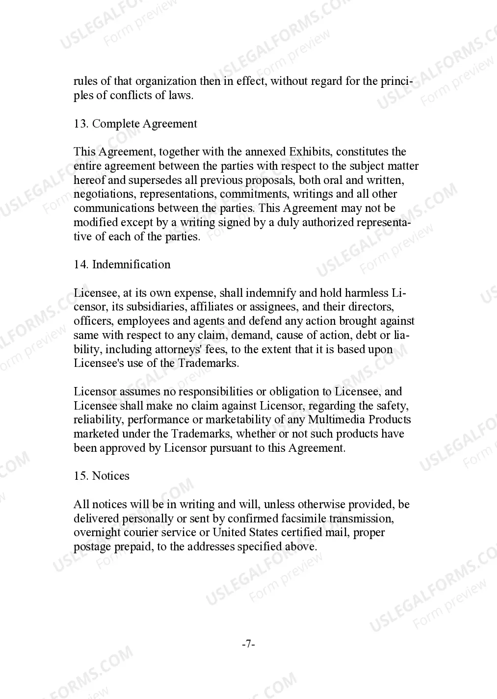 Preview Trademark License Agreement for a Multimedia Business