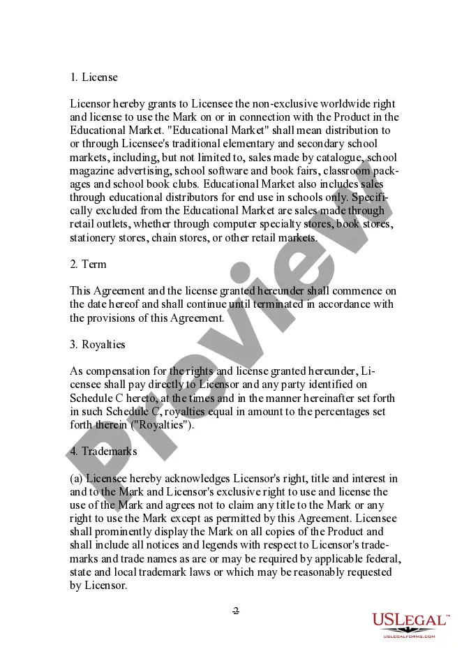 Preview Trademark License Agreement for a Multimedia Producer
