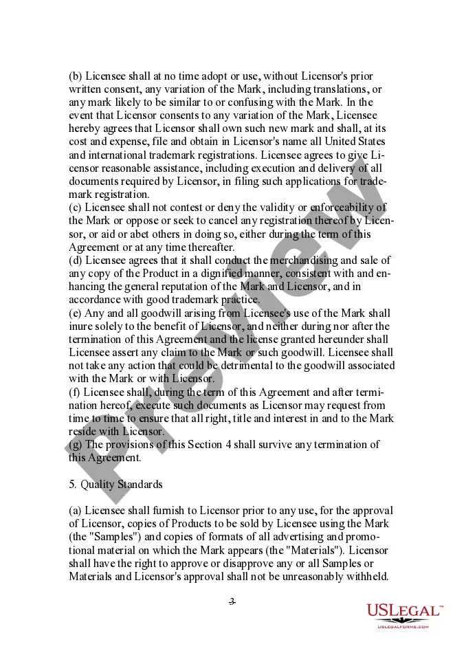 Preview Trademark License Agreement for a Multimedia Producer