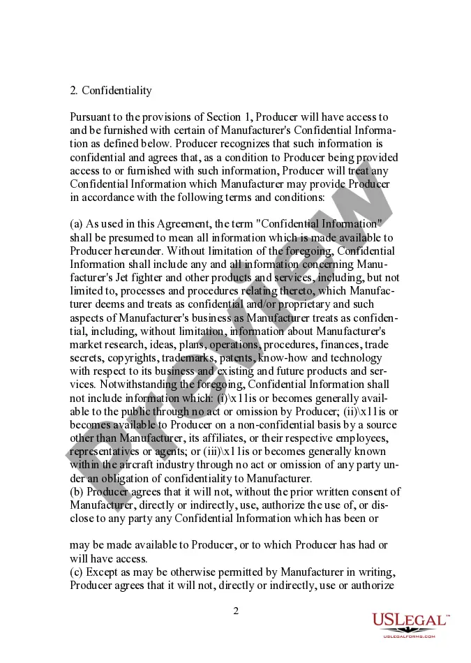 Preview Subject Matter Agreement for a Multimedia Product