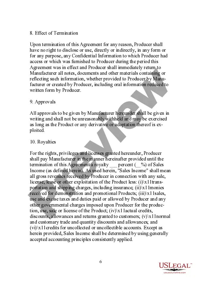 Preview Subject Matter Agreement for a Multimedia Product