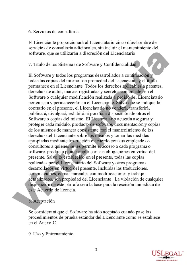 Preview Acuerdo de licencia de software: restrictivo