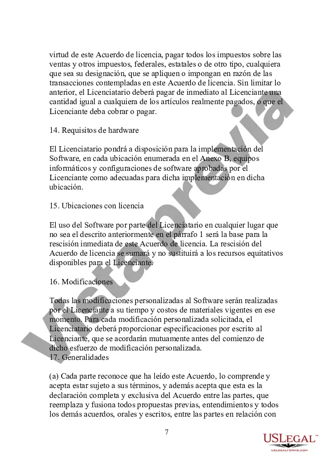 Preview Acuerdo de licencia de software: restrictivo