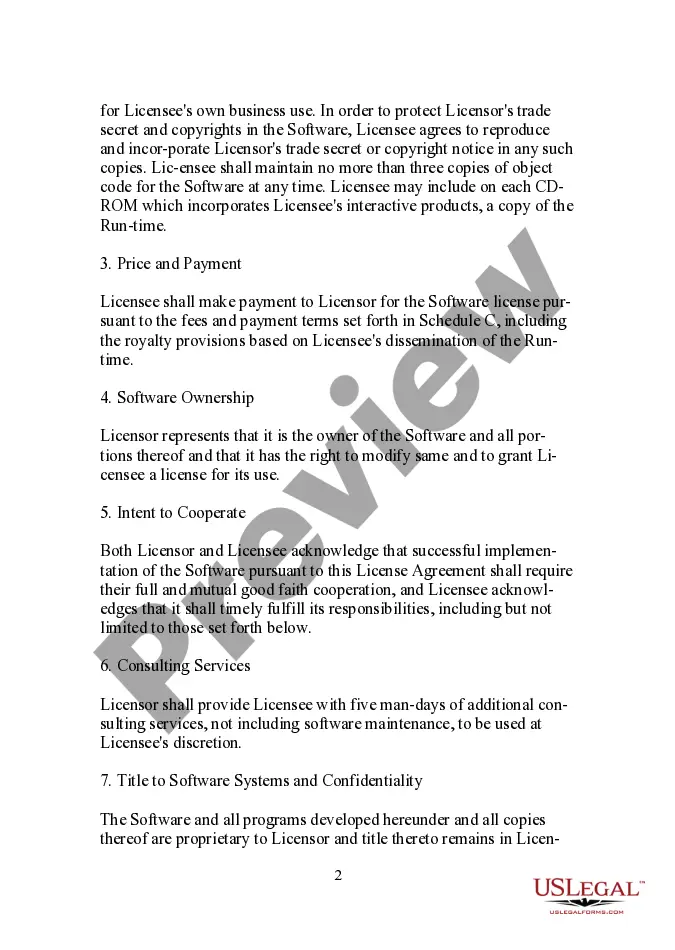 Get Software License Agreement - Restrictive Preview Software License Agreement - Restrictive
