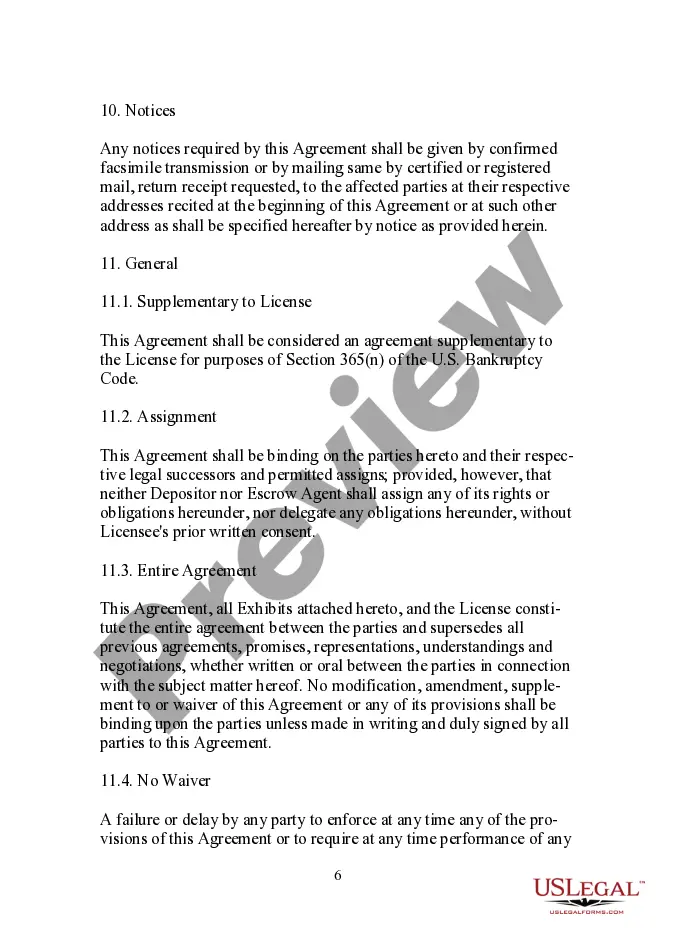Preview Escrow Agreement between Depositor, Inc., and Multimedia Licensor, Inc.