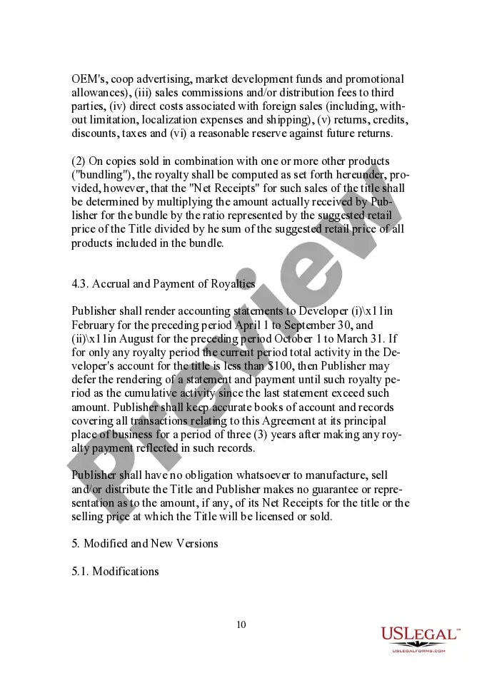 Get Publisher Oriented Compact Disc (CD) Title Development Agreement Preview Publisher Oriented Compact Disc (CD) Title Development Agreement