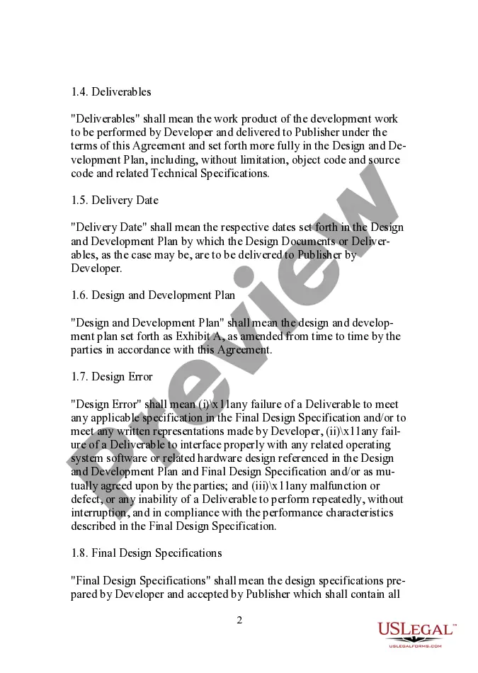 Get Publisher Oriented Compact Disc (CD) Title Development Agreement Preview Publisher Oriented Compact Disc (CD) Title Development Agreement