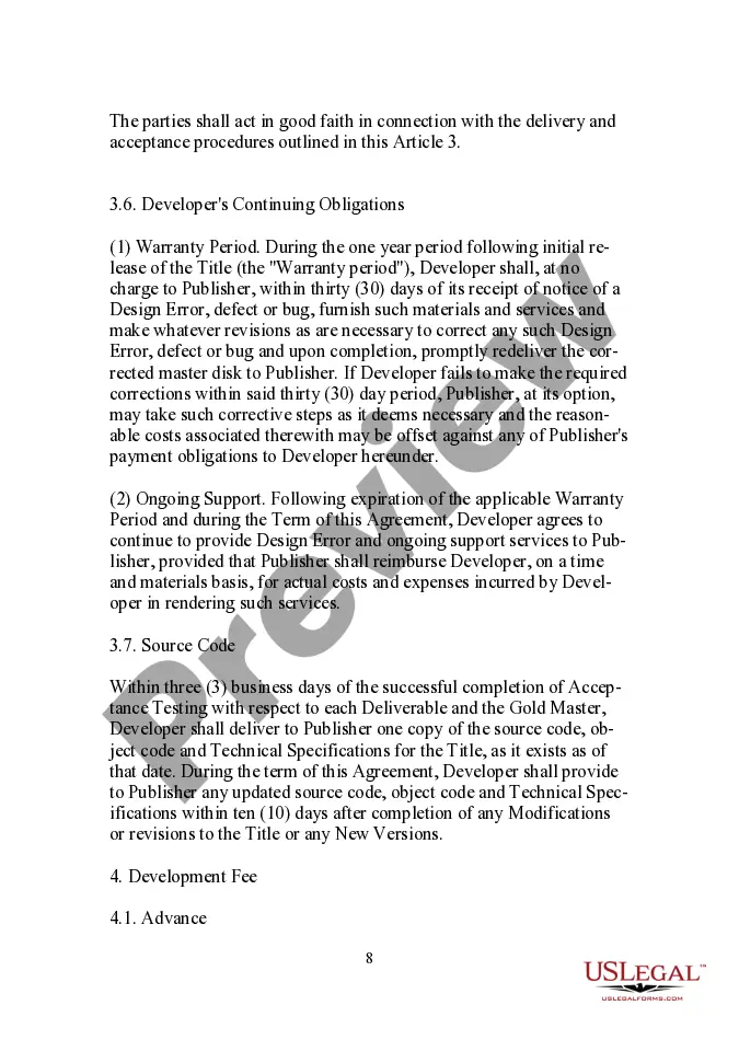 Get Publisher Oriented Compact Disc (CD) Title Development Agreement Preview Publisher Oriented Compact Disc (CD) Title Development Agreement