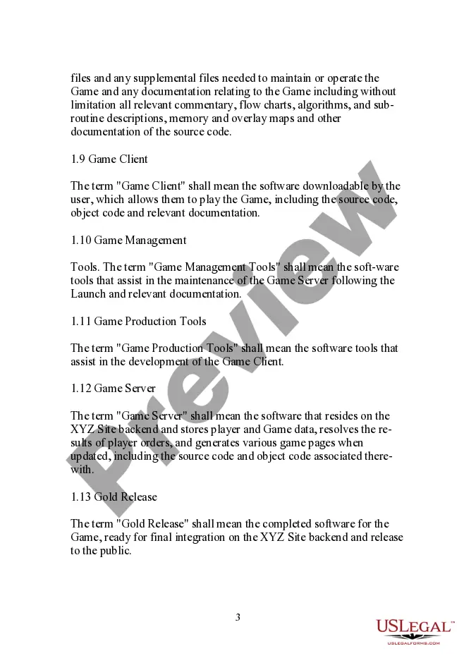 Get License and Development Agreement for Online Game Site Preview License and Development Agreement for Online Game Site