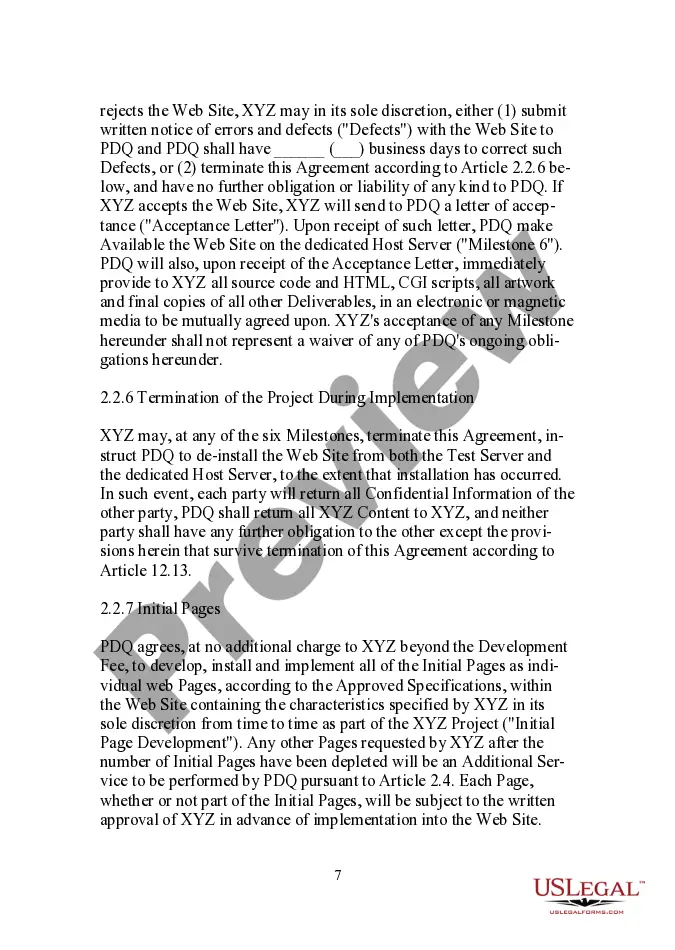 Get Web Site Development and Service Agreement Preview Web Site Development and Service Agreement