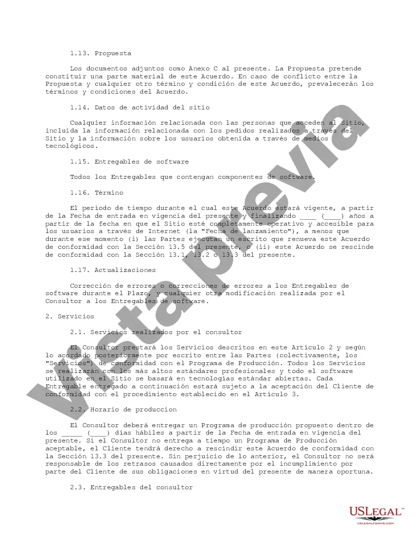 Preview Contrato de Servicios y Desarrollo de Sitios Web Minoristas